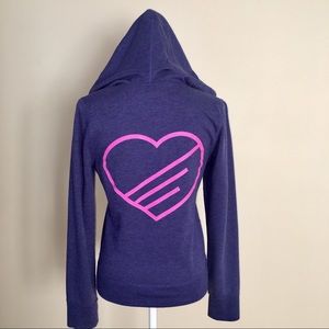 Purple zip-up LOVE hoodie